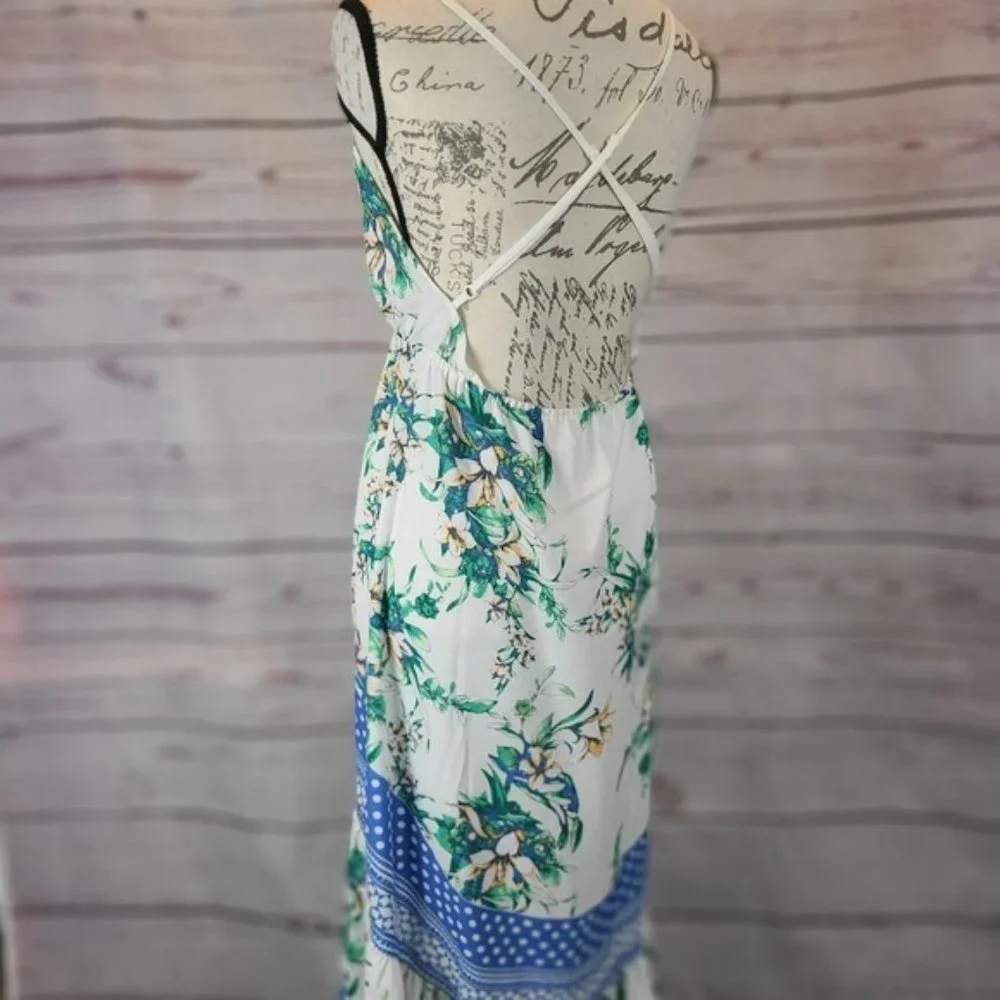 Jealous Tomato Hi Low Strappy Floral Print Dress -M - Picture 3 of 5